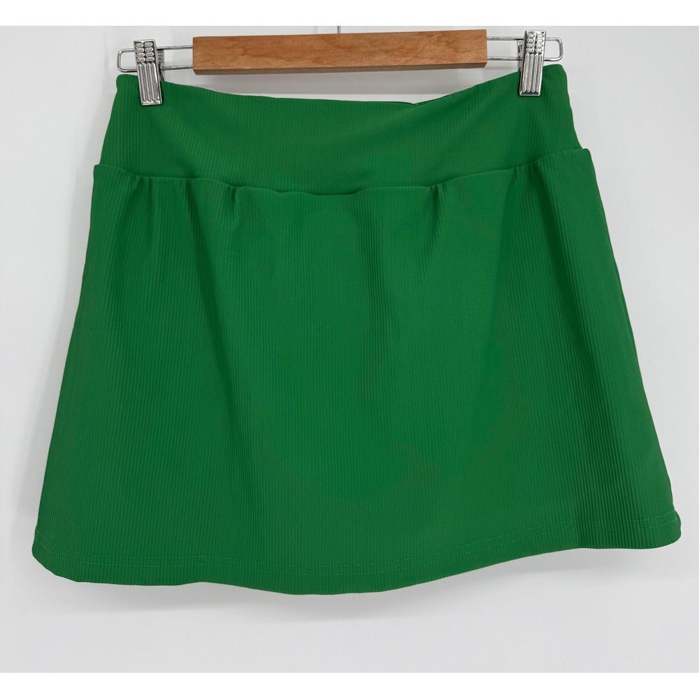 Barstool Golf Womens Ribbed Skort Green Activewear Skirt Built-in Shorts Sz L - Picture 4 of 10